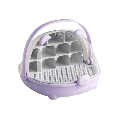 Silkworm Breeding Box Silkworm Transport Container Portable Observation Cabin Small Animal Breeding Container Easy to Observe 7.87x8.27x6.69inch- Violet