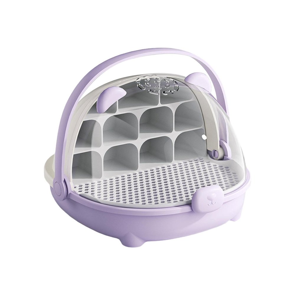 Silkworm Breeding Box Silkworm Transport Container Portable Observation Cabin Small Animal Breeding Container Easy to Observe 7.87x8.27x6.69inch- Violet