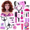 GODIYTOPPY 35PCS Hair Styling Doll Head Makeup Kit for Girls, Pretend Play Hair Styling Set with Hairdryer Curling Iron Hairpins Accessories Kit Birthday Gifts for 3 4 5 6+ Years Old view 1