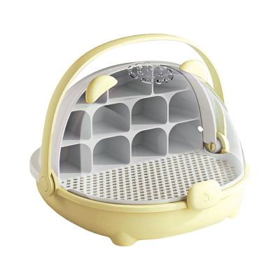 Silkworm Breeding Box Silkworm Transport Container Portable Observation Cabin Small Animal Breeding Container Easy to Observe 7.87x8.27x6.69inch- Yellow