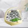 Silkworm Breeding Box Silkworm Transport Container Portable Observation Cabin Small Animal Breeding Container Easy to Observe 7.87x8.27x6.69inch- Yellow view 3