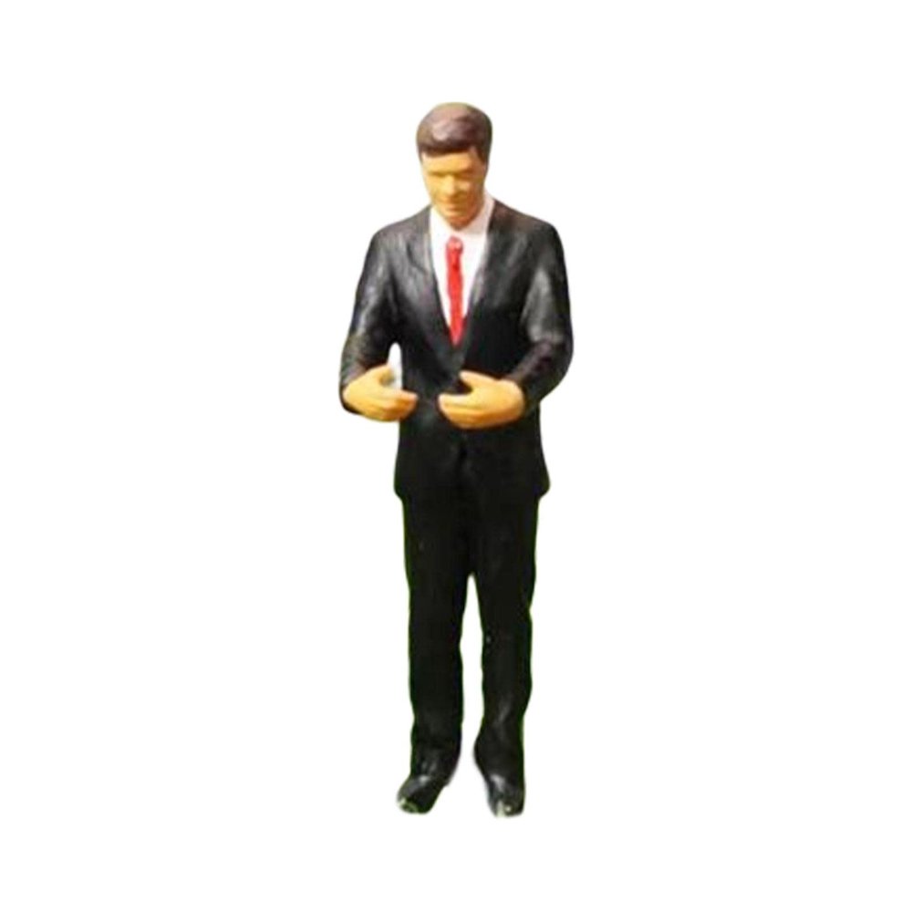 PawwJoy Mini 1/87 Scale Resin Miniature Figures Bride Groom Wedding Couple Model People for Dollhouse Diorama Landscape Scene- Black Groom