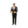 PawwJoy Mini 1/87 Scale Resin Miniature Figures Bride Groom Wedding Couple Model People for Dollhouse Diorama Landscape Scene- Black Groom view 1