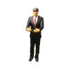 PawwJoy Mini 1/87 Scale Resin Miniature Figures Bride Groom Wedding Couple Model People for Dollhouse Diorama Landscape Scene- Black Groom view 2