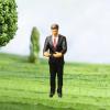 PawwJoy Mini 1/87 Scale Resin Miniature Figures Bride Groom Wedding Couple Model People for Dollhouse Diorama Landscape Scene- Black Groom view 3