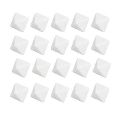 8 Sided Dice Set DIY Plastic Durable 20PCS for Board Games Math Teaching White 2.8x2.8x2.8cm
