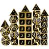 Amiven Extended Metal Dice RPG Set - 31 Piece DND Polyhedral Dice for Dungeons and Dragons 5e Tabletop Role Playing Adventure Games (Black Gold) view 1