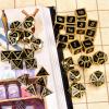 Amiven Extended Metal Dice RPG Set - 31 Piece DND Polyhedral Dice for Dungeons and Dragons 5e Tabletop Role Playing Adventure Games (Black Gold) view 4