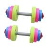 2 Pieces Kids Dumbbell Toy Children Barbell Multipurpose Fitness Playset Workout Equipment for Ages 3+ Boys Girls- 2 Short view 1