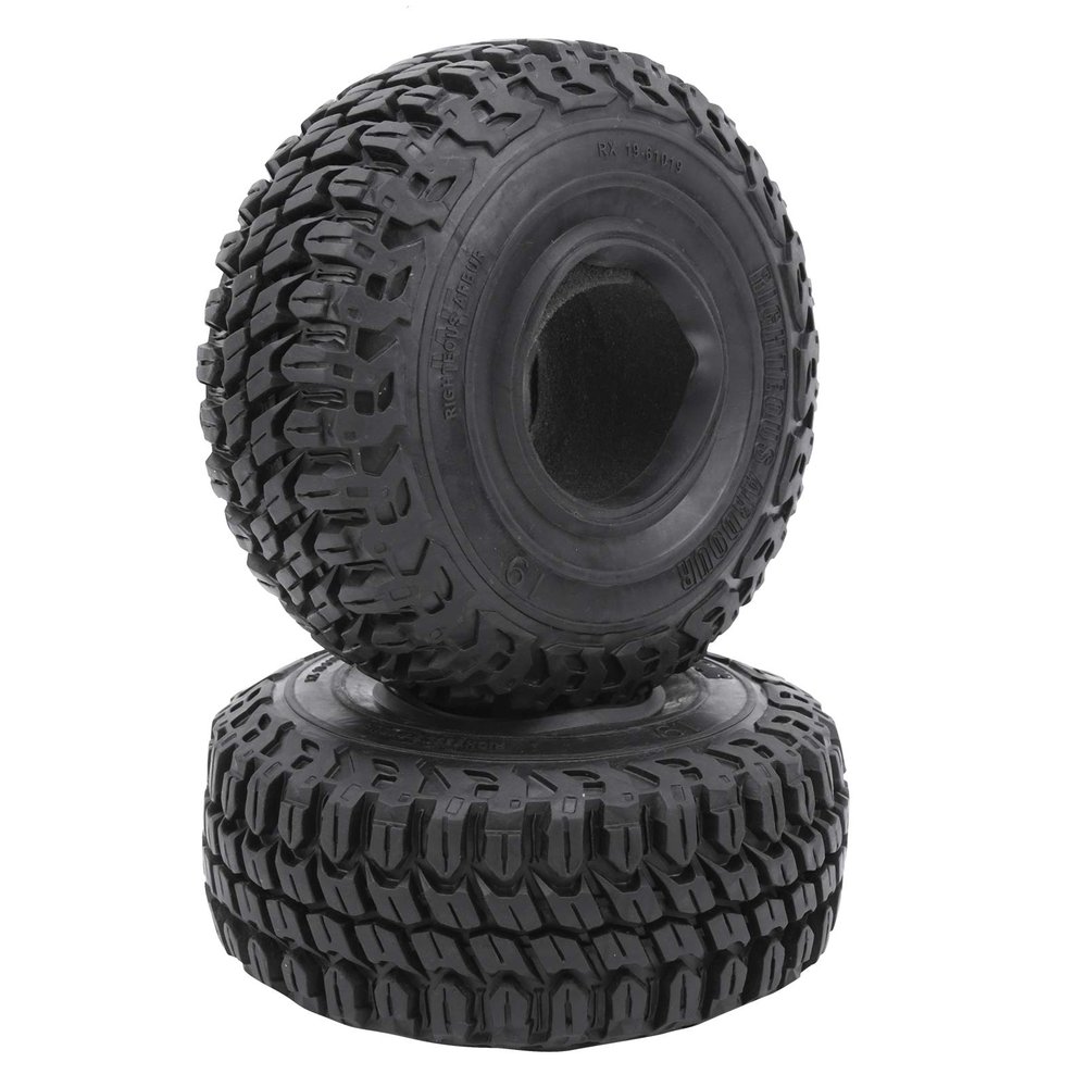 2pcs RC Remote Car 1.9in Rubber Tyres Wheel Tires D90 1/10 RC Crawler Dotted Tread Pattern Better Grip Enhanced Stability