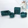 1/6 Scale Miniature Dollhouse Jewelry Box Storage Case Sofa Furniture Accessory Lovely Home Decor- Green view 3