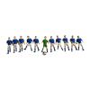11Pcs Miniature Soccer Player Toy Figures 2 Inch Height Soccer Guy Diorama Character Figures for Miniature Scene Display- Blue Player view 1
