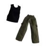 1/12 Scale Figure Top and Pant Miniature Doll Costume Casual Loose Figure Clothes Dress Up for 6 Inch Action Figures Accessories- with Vest view 3