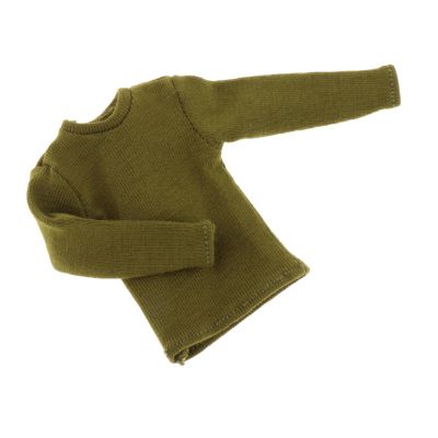 1/12 Scale Long Sleeve T Shirt for Miniature Male Doll Figures 6 Inch Action Figure Clothing- Green