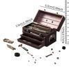 1/6 Scale Tool Case for 12 Inch Action Figures, Miniature Doll Accessory Tool Box with Realistic Details for Male Doll Models- Deep Brown view 4