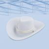 1:6 Scale Cowboy Hat for Action Figure Dress Up Western Accessory 12 Inch Doll Hat 3.35 Inch Miniature Flocked Hat- White view 2
