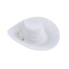 1:6 Scale Cowboy Hat for Action Figure Dress Up Western Accessory 12 Inch Doll Hat 3.35 Inch Miniature Flocked Hat- White view 3