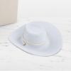 1:6 Scale Cowboy Hat for Action Figure Dress Up Western Accessory 12 Inch Doll Hat 3.35 Inch Miniature Flocked Hat- White view 4