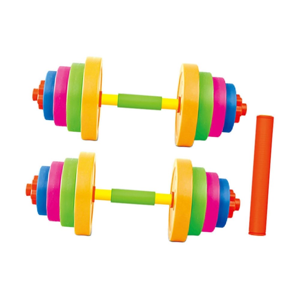2Pcs Kids Dumbbells Set Exercise Toy Strength Training Lifting Training Playset for Ages 4-7 Years Old Home Workout Equipment- 2 Short