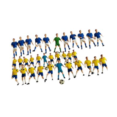 11Pcs Miniature Soccer Player Toy Figures 2 Inch Height Soccer Guy Diorama Character Figures for Miniature Scene Display- Yellow Player