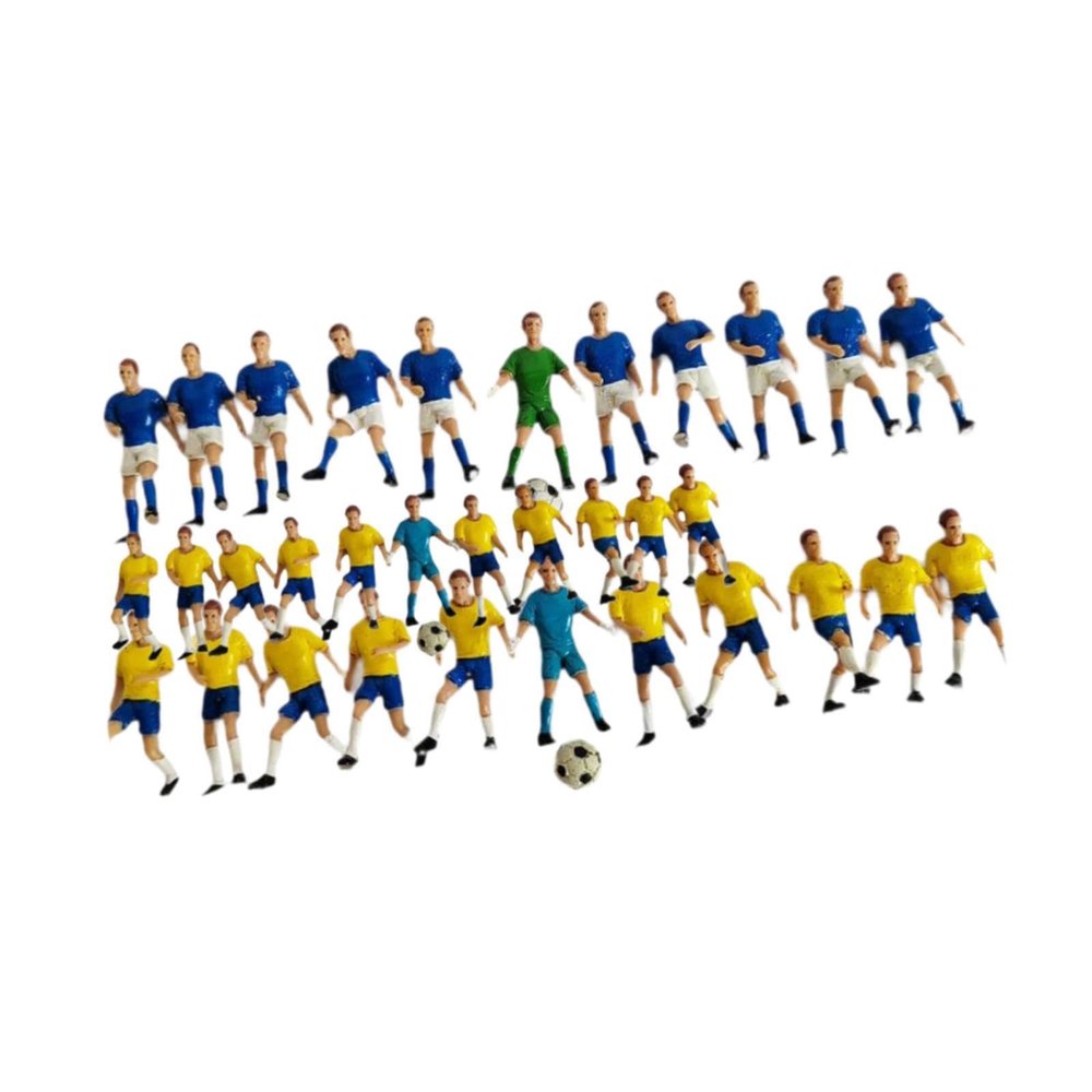 11Pcs Miniature Soccer Player Toy Figures 2 Inch Height Soccer Guy Diorama Character Figures for Miniature Scene Display- Yellow Player