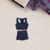 1/12 Scale Sports Vest Shorts Set Miniature Tank Top and Shorts Outfit for Female Action Figure Doll Model Clothes- Navy view 4