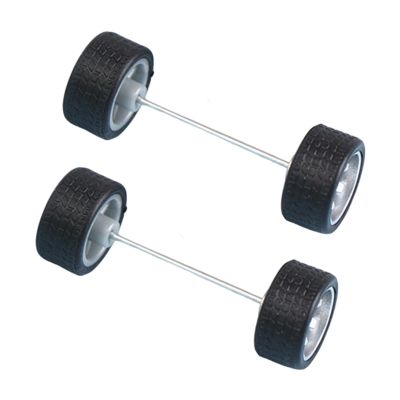 2X 1/64 Scale Modified Tire Replacement Wheels with Axles for RC Cars Model Vehicles Collectors- Silver