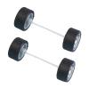 2X 1/64 Scale Modified Tire Replacement Wheels with Axles for RC Cars Model Vehicles Collectors- Silver view 1