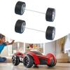 2X 1/64 Scale Modified Tire Replacement Wheels with Axles for RC Cars Model Vehicles Collectors- Silver view 2