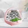 Silkworm Growth Box Feeding Box Portable Observation Cabin Small Animal Breeding Container Silkworm Hatching Container 7.87x8.27x6.69inch- Pink view 2