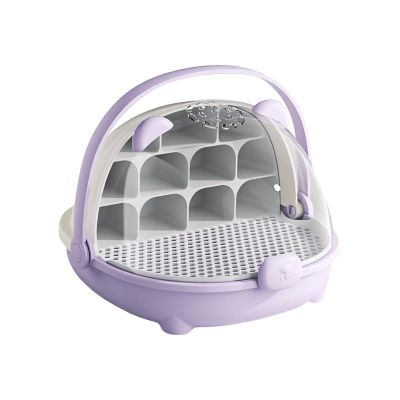 Silkworm Growth Box Feeding Box Portable Observation Cabin Small Animal Breeding Container Silkworm Hatching Container 7.87x8.27x6.69inch- Violet