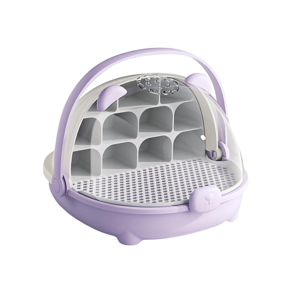 Silkworm Growth Box Feeding Box Portable Observation Cabin Small Animal Breeding Container Silkworm Hatching Container 7.87x8.27x6.69inch- Violet