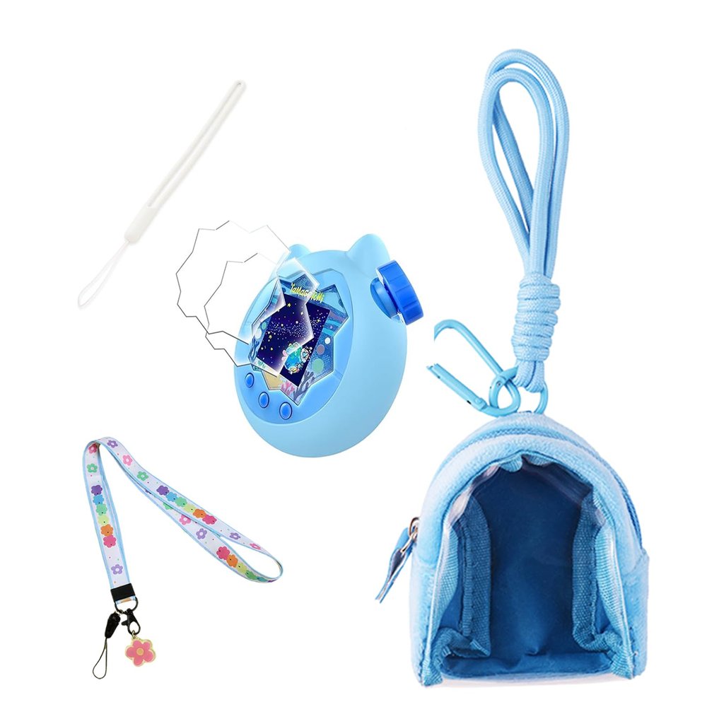 Carrying Case and Silicone Cover for Tamagotchi ParadiseProtective Cases for Tamagotchi Paradise Electronic Pet, Silicones Protective Case with Lanyard Screen Protector