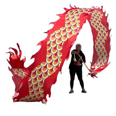 3D Dragon Poi with Flowy Ribbon Streamer & Swing Rope Combo, Outdoor Fitness & Stage Performance Set for Beginners, Festivals (6m,red)