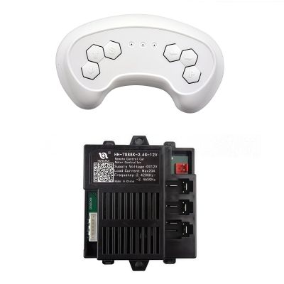 GAEWBBH 2.4G Remote Control and Receiver Set for Kids' Electric Cars HH-7888K HH-7889K Plastic Material(White Set)