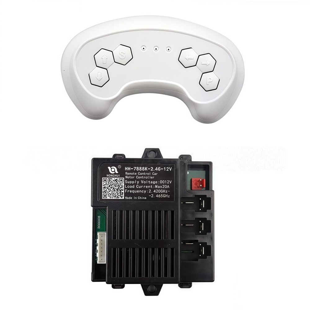 GAEWBBH 2.4G Remote Control and Receiver Set for Kids' Electric Cars HH-7888K HH-7889K Plastic Material(White Set)
