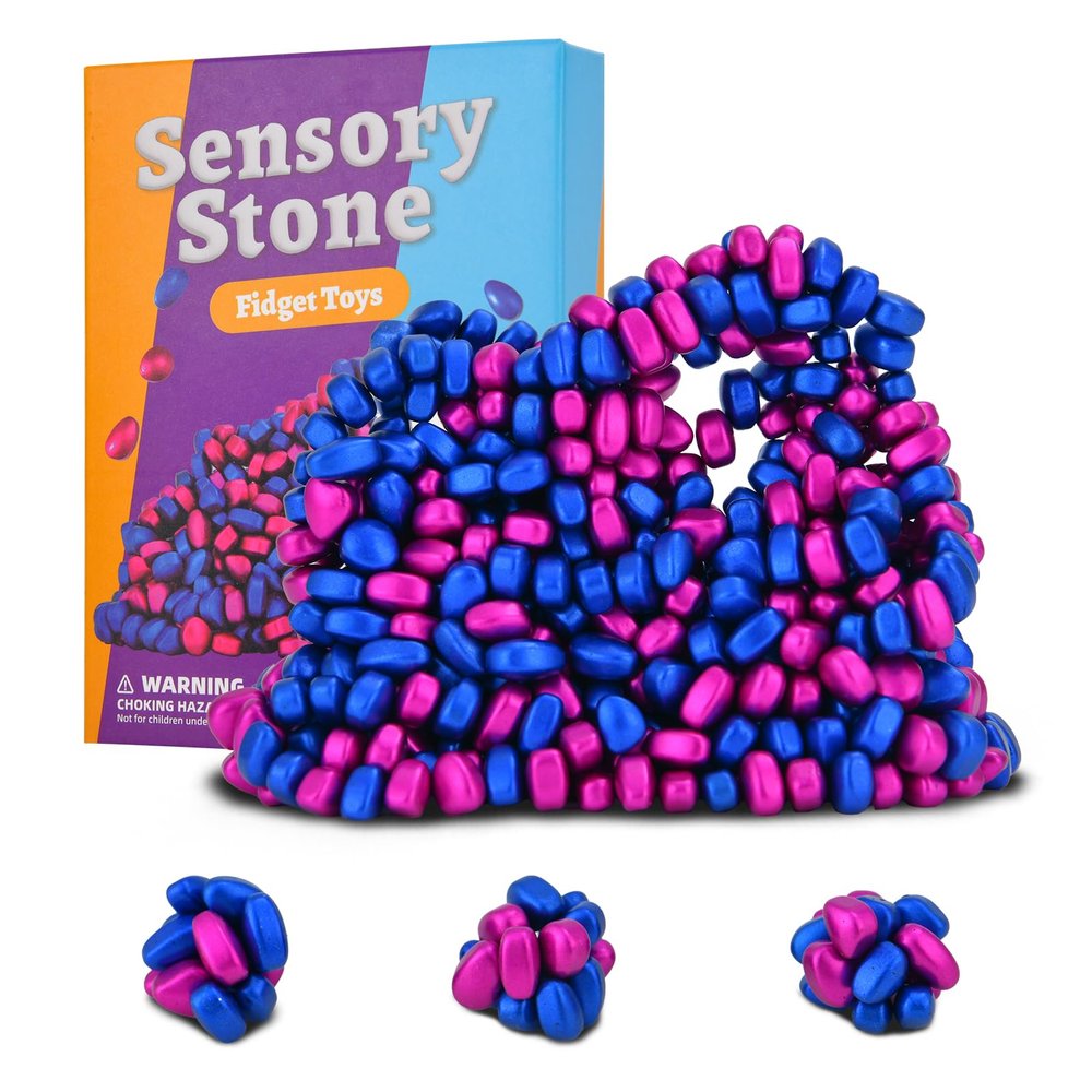 550pcs Fidget Toys Adults,Stress Relief Sensory Toys for Autism ADHD Anxiety,Smooth Ferrite Stones Desk Fidgets Toys,Fidget Toys Gifts