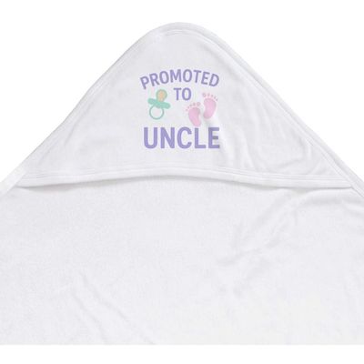 Azeeda 'Promoted to Uncle' Baby Hooded Towel (HT00035768)
