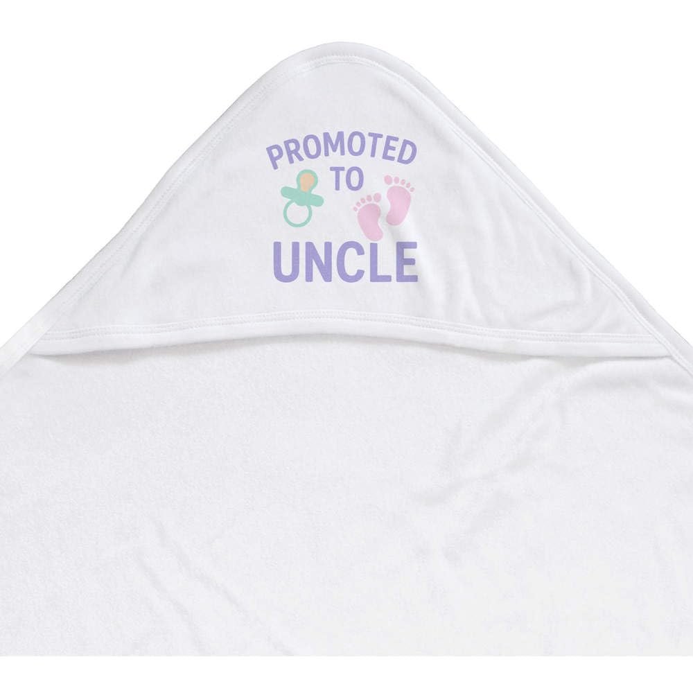 Azeeda 'Promoted to Uncle' Baby Hooded Towel (HT00035768)