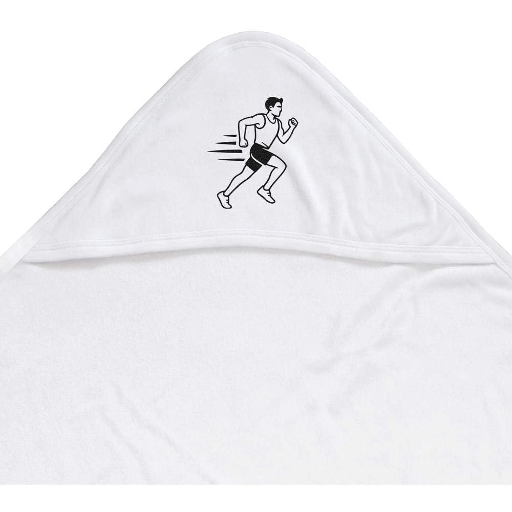 Azeeda 'Running Man Athlete' Baby Hooded Towel (HT00036326)