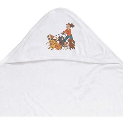 Azeeda 'Walkies Happy Dogs' Baby Hooded Towel (HT00035920)