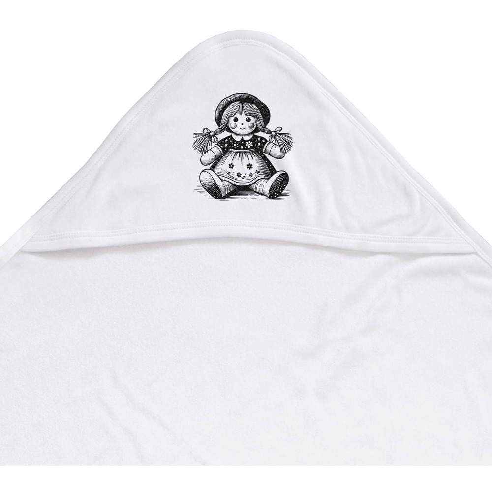 Azeeda 'Cute Rag Doll' Baby Hooded Towel (HT00034833)
