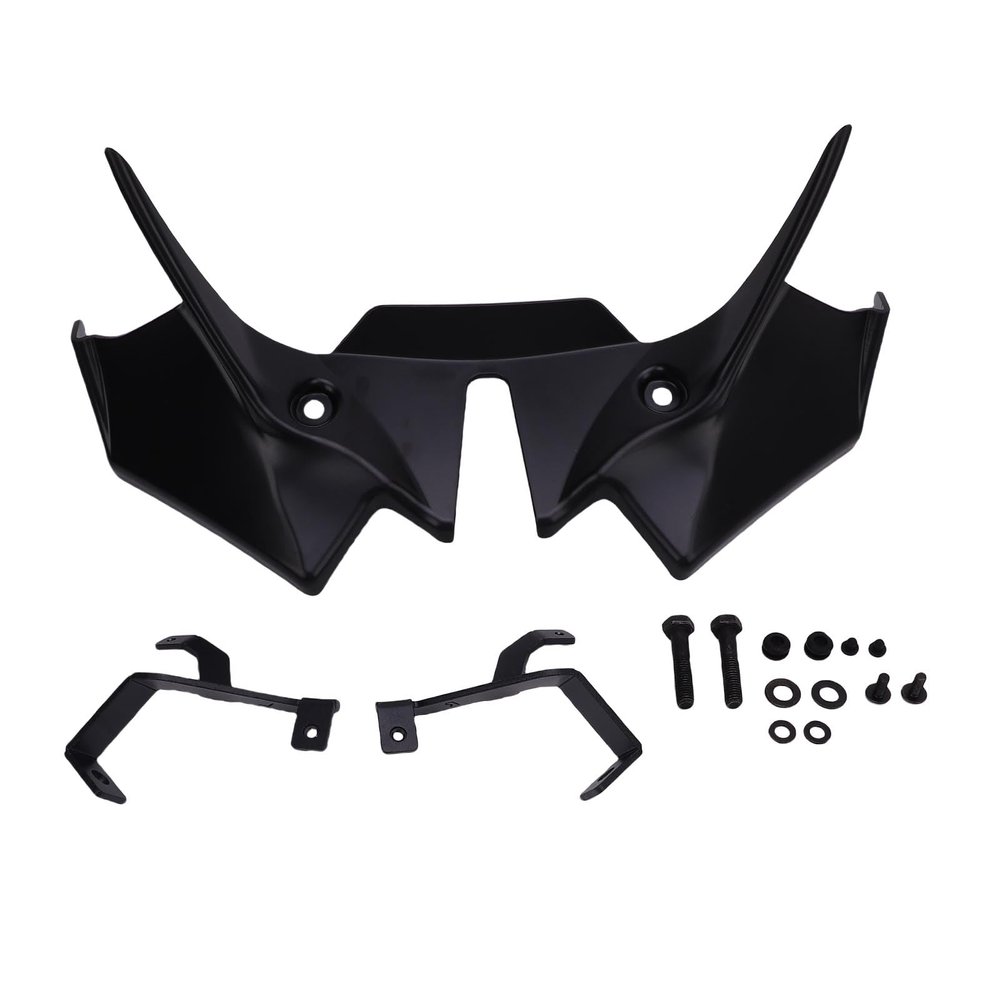 Akozon Downforce Front Spoilers Aerodynamic Enhancing Wing Kit for Z650 2021-2024 (Black)