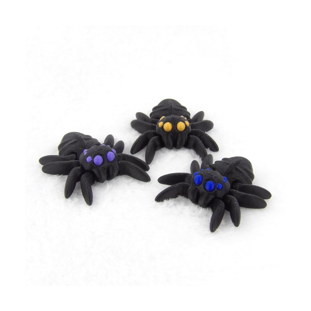 3D-Printed Articulated Spider Figurine - Poseable Creepy-Crawly Fall Decor, Handmade PLA Collectible