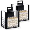 Hiboom 2 Pack Acrylic Poker Chip Case, 1000 Pcs Chips Capacity Chip Trays Set Including Carrier Acrylic Display Case and 10 Pcs Trays Racks Holder (Black) view 1