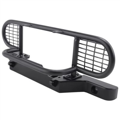 YTRHBV RC Upgrade Bumper Compatible with TRX4 1/10 RC Crawler Car Metal Front Bumper with Light Upgrade Parts Accessories
