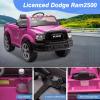 12V Ride on Toys for Kids 4-8, Licensed Ram 2500, Electric Car for Kids, with Remote Control, LED Light/Music/MP3, Back Storage & Cup Holder, Suitable for 3+ (Pink) view 2