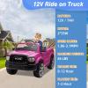 12V Ride on Toys for Kids 4-8, Licensed Ram 2500, Electric Car for Kids, with Remote Control, LED Light/Music/MP3, Back Storage & Cup Holder, Suitable for 3+ (Pink) view 4