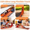 Flexible Race Car Track 15 Ft Starter Set for Kids Age 3+, Rolls Up Portable Flex Track Compatible with Diecast 1/64th Cars, Long Kids Car Ramp Toy with Suction Cups view 3
