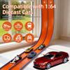 Flexible Race Car Track 15 Ft Starter Set for Kids Age 3+, Rolls Up Portable Flex Track Compatible with Diecast 1/64th Cars, Long Kids Car Ramp Toy with Suction Cups view 4